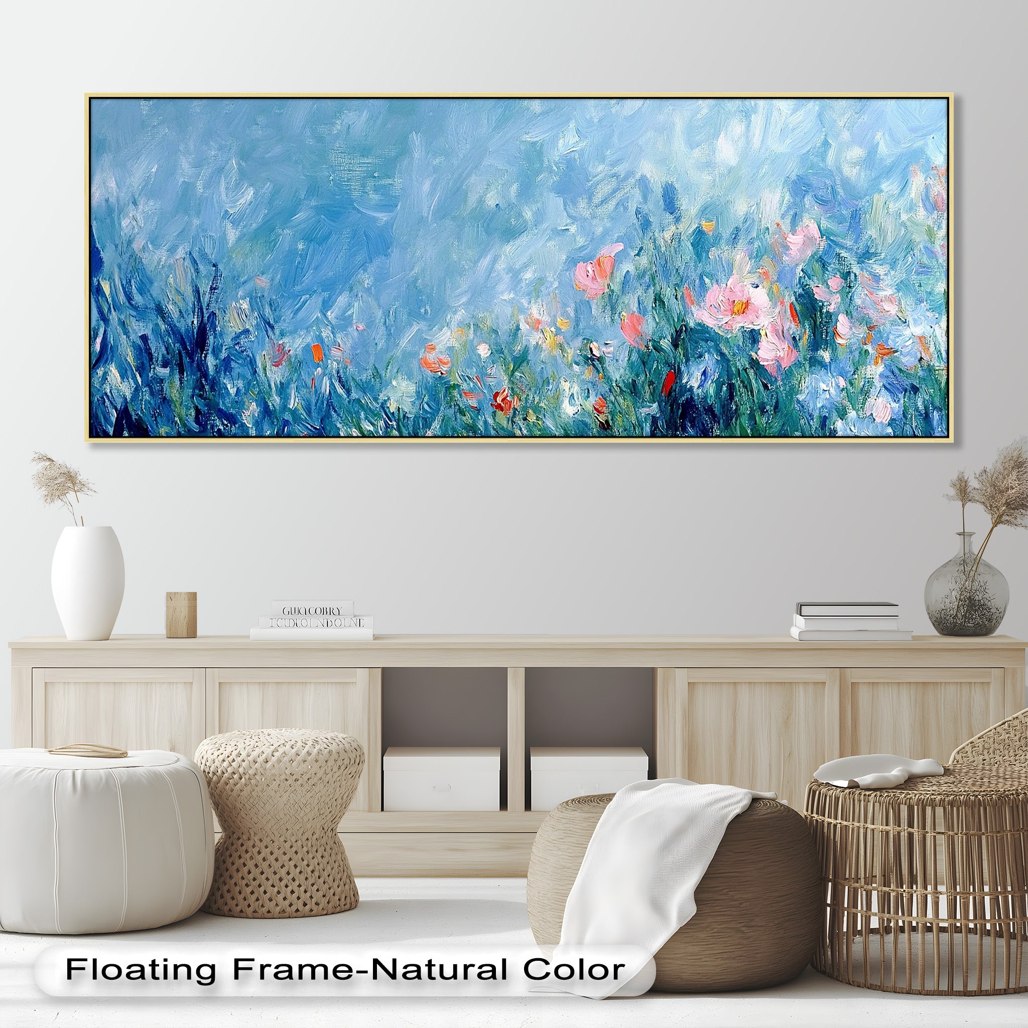 Abstract Floral Impressionist Oil Painting - Handmade Canvas Wall Art for Living Room, Bedroom & Office Decor