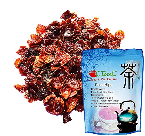 Premium Organic Rosehips Loose Leaf Tea - Decaffeinated, Naturally Sweet, Grown in Europe - 2oz | Herbal Tea for Relaxation, Wellness & Immune Support