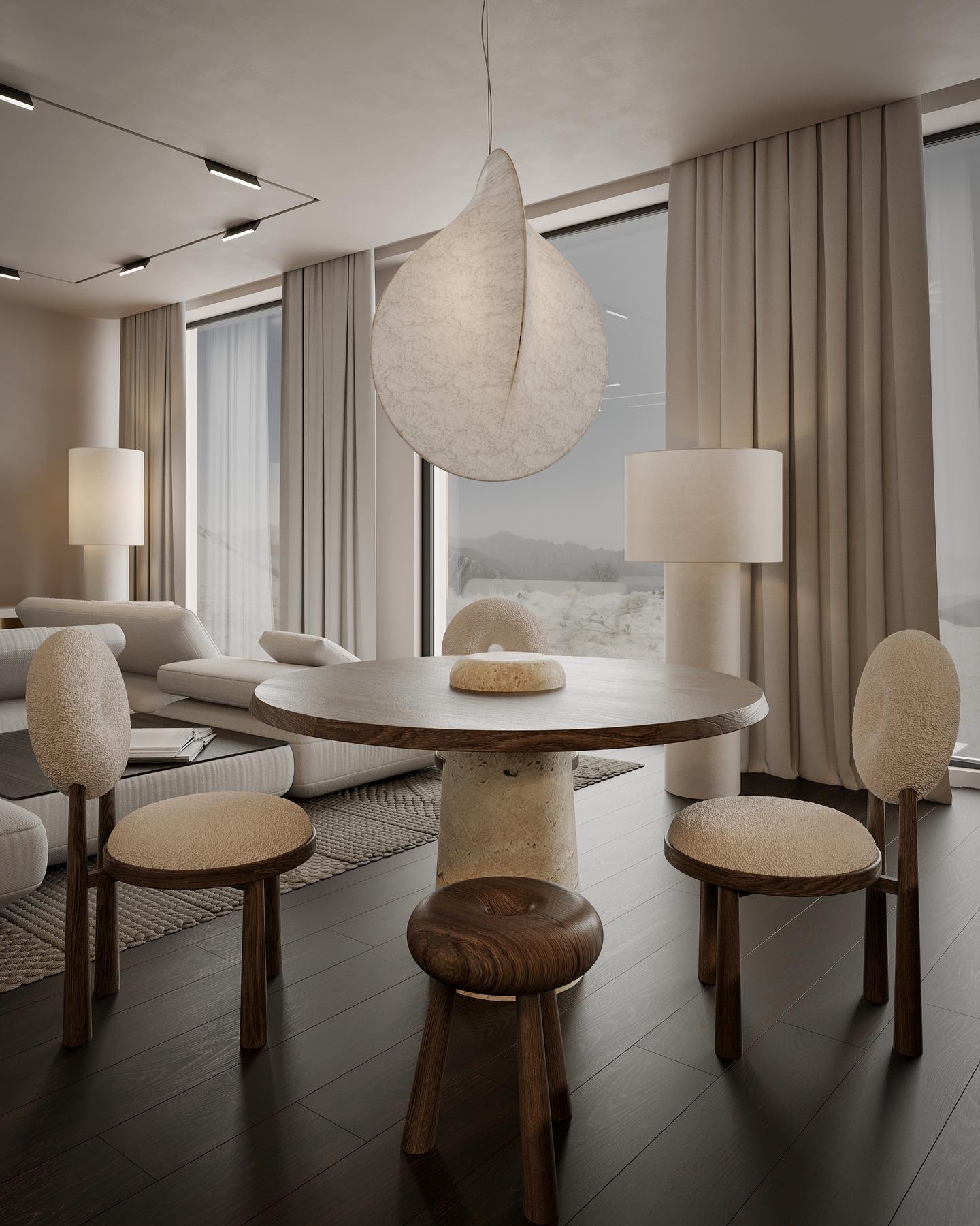 Modern Cocoon Pendant Light - Handwoven Rattan Hanging Lamp for Dining Room, Bedroom & Living Room - Boho Chic Ceiling Lighting Fixture for Home Decor