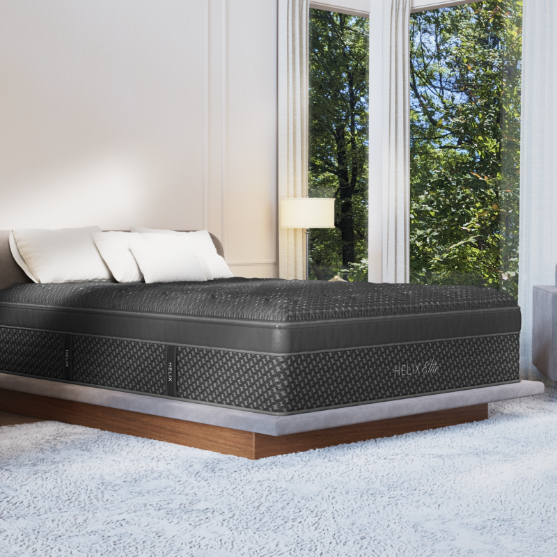 Helix Midnight Elite Mattress - Medium Firm Memory Foam Hybrid for Back & Side Sleepers - Perfect for Bedroom, Guest Room & Dorm Use