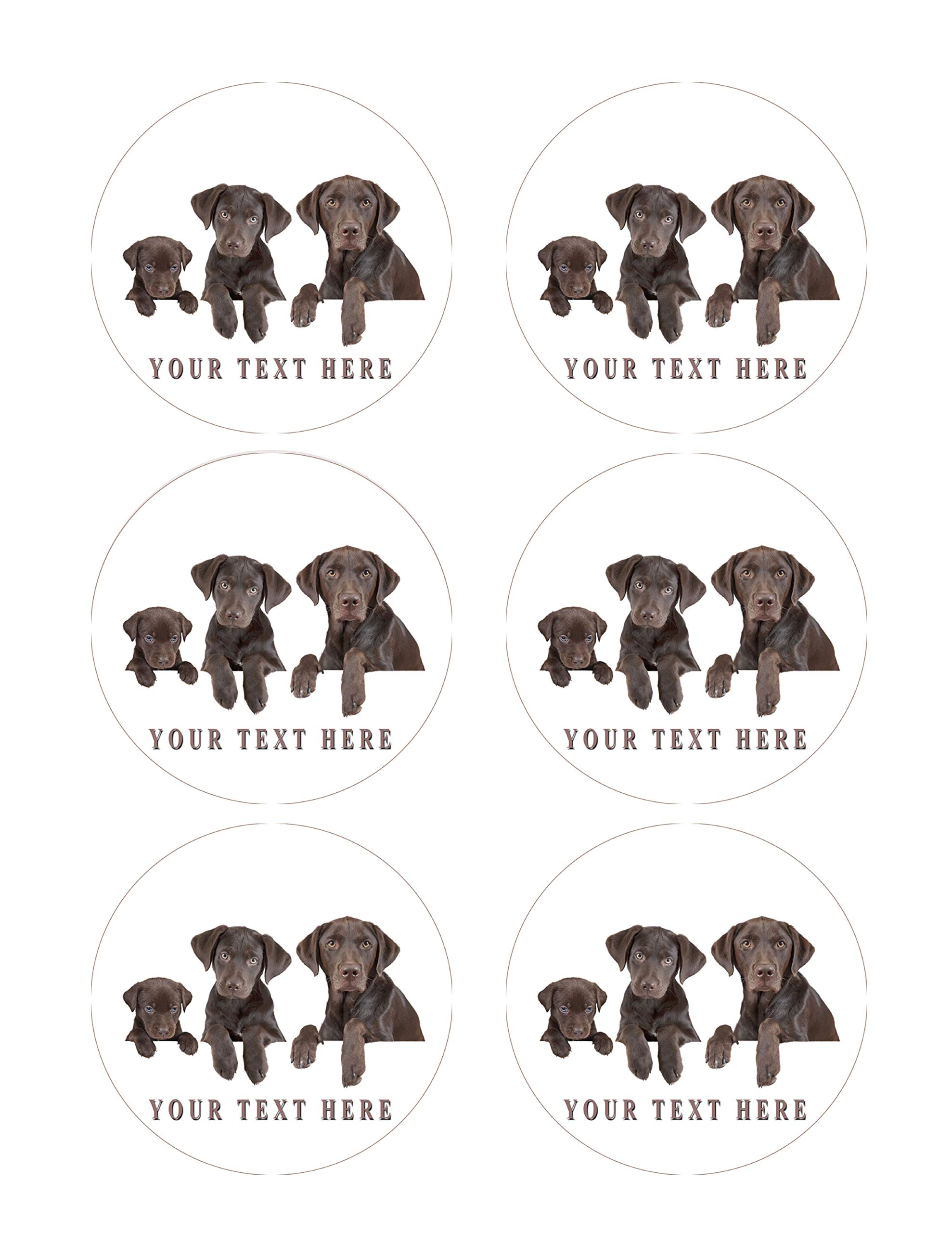 Edible Dog-Themed Cupcake Toppers - 3.25 Inch Decorations (6 Pieces per Sheet) - Perfect for Birthday Parties, Baby Showers & Pet Celebrations