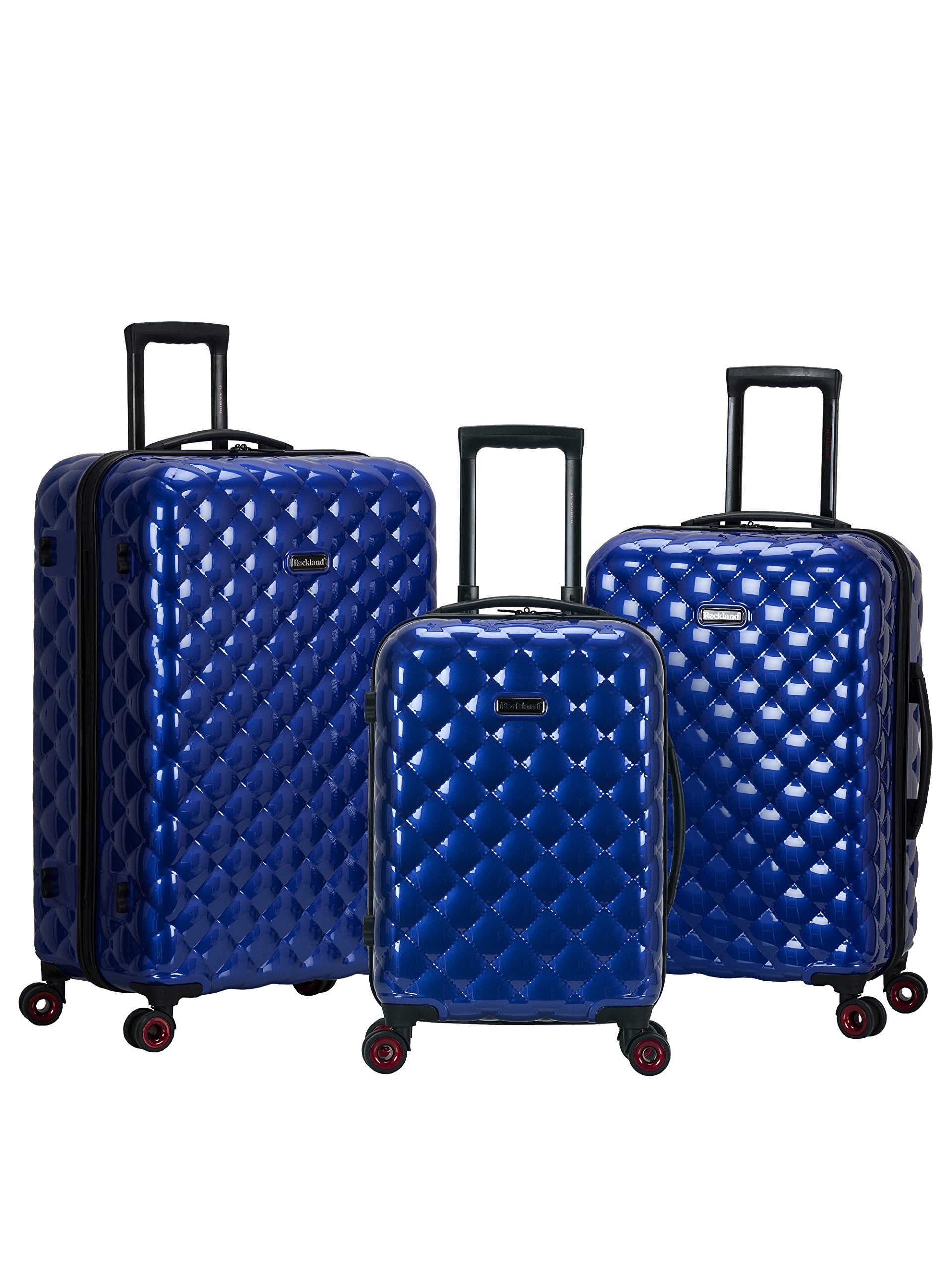 Rockland Expandable Hardside Spinner Wheel Luggage Set - 3-Piece (20/24/28 Inch) Blue Suitcase for Travel, Business Trips & Family Vacations | Durable Lightweight Luggage with 360° Wheels & TSA Lock