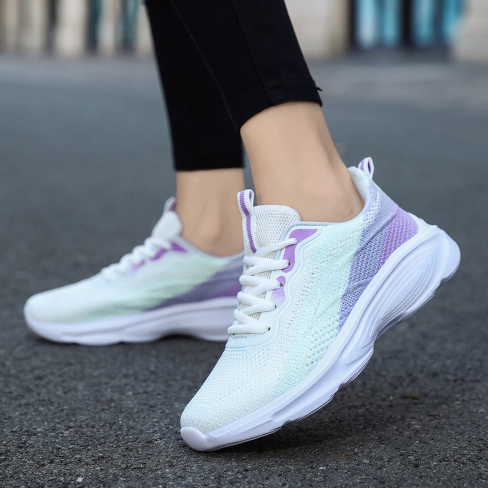 Women's Casual Sneakers - Non-Slip Comfortable Lightweight Walking Shoes with Breathable Mesh for Jogging, Gym & Everyday Wear | Fashionable Slip-On Athletic Shoes for Women
