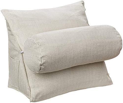 **Adjustable Wedge Triangle Pillow for Back Support - Orthopedic Sofa, Bed & Office Chair Cushion - Ivory Throw Pillow for Pain Relief & Comfort (Home, Travel, Work)**