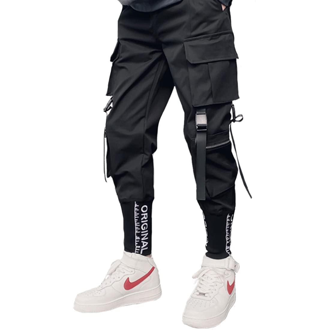 **Men's Lightweight Jogger Pants - Unisex Techwear Cargo Pants for Running, Hip Hop & Outdoor Activities - Comfortable Casual Streetwear for Gym & Travel**