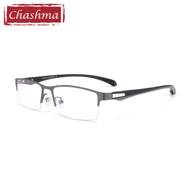 Men's Semi Full Rim Square TR90 Alloy Eyeglasses Frame 66071/85 - Lightweight & Durable for Work, Reading & Everyday Use