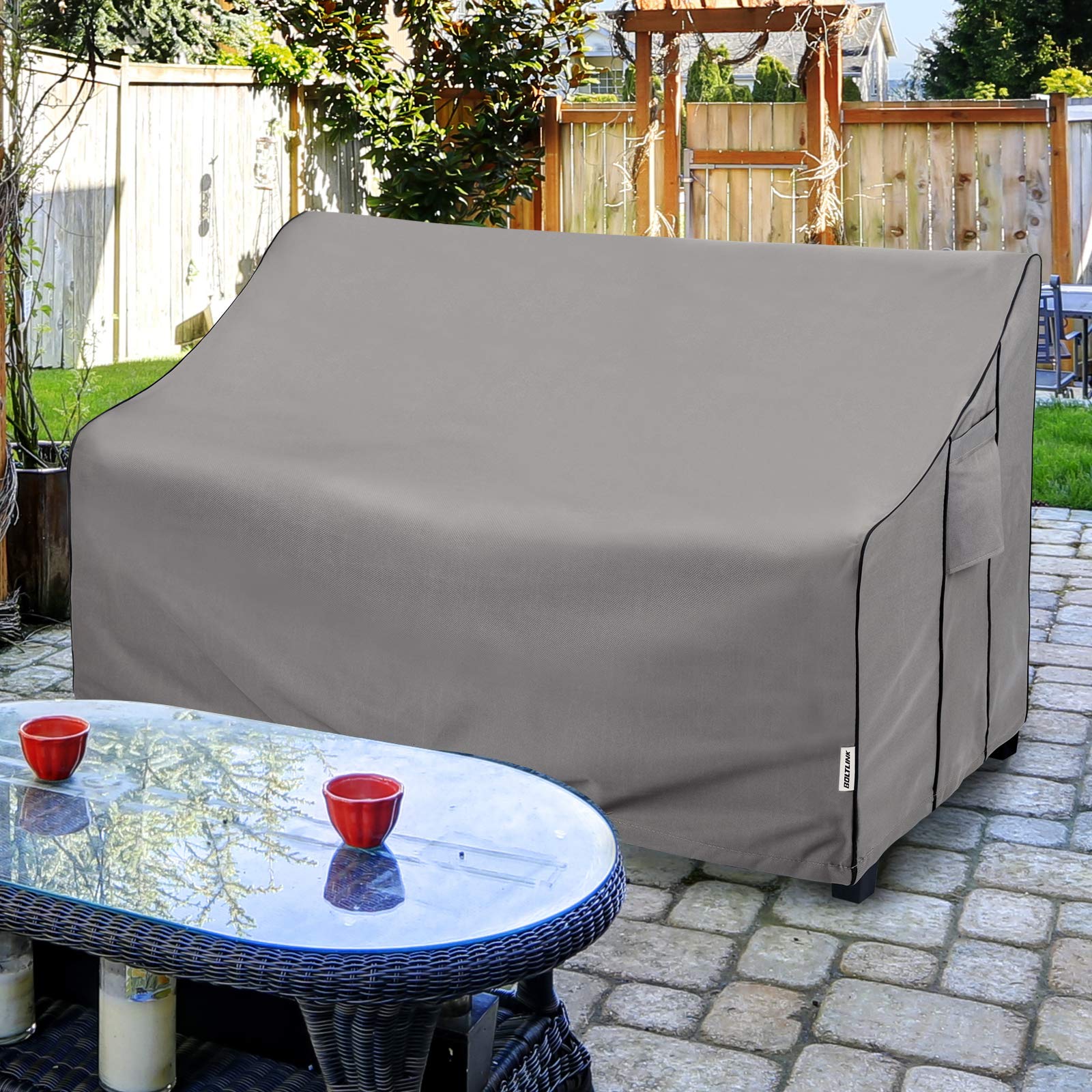 Waterproof Outdoor Patio Furniture Covers - Durable Loveseat Sofa Cover Fits 62W x 38D x 35H Inches, Grey - Perfect for Garden, Deck, and Backyard Protection from Rain, Sun, and Dust