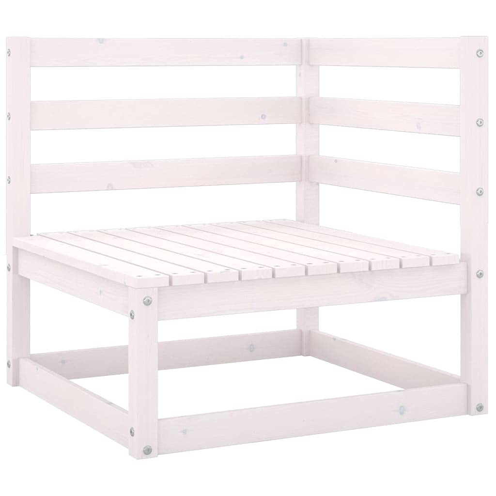 SKM Patio 2-Seater Outdoor Sofa with Weather-Resistant Cushions - White Solid Pinewood Furniture for Garden, Deck, Poolside & Backyard Relaxation