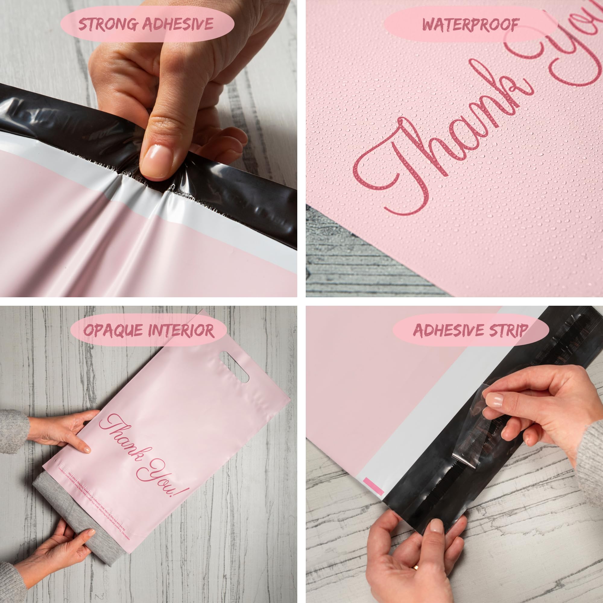 Pink Poly Mailers 10x13 Inches - 100 Pack Self Seal Shipping Bags for Clothing & T-Shirts | Durable Packaging Bags for Small Businesses | Perfect for Ecommerce, Online Stores & Boutique Retail Shipping