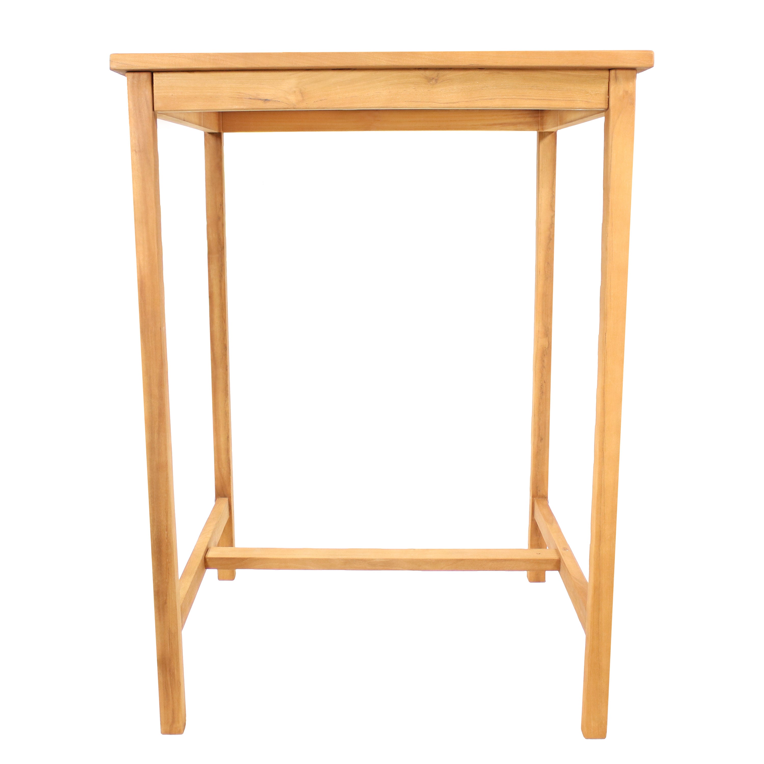 Premium Sunnydaze Teak Wooden Bar Table - 31 Inch Square Outdoor Patio Furniture for Backyard, Deck, and Poolside Relaxation