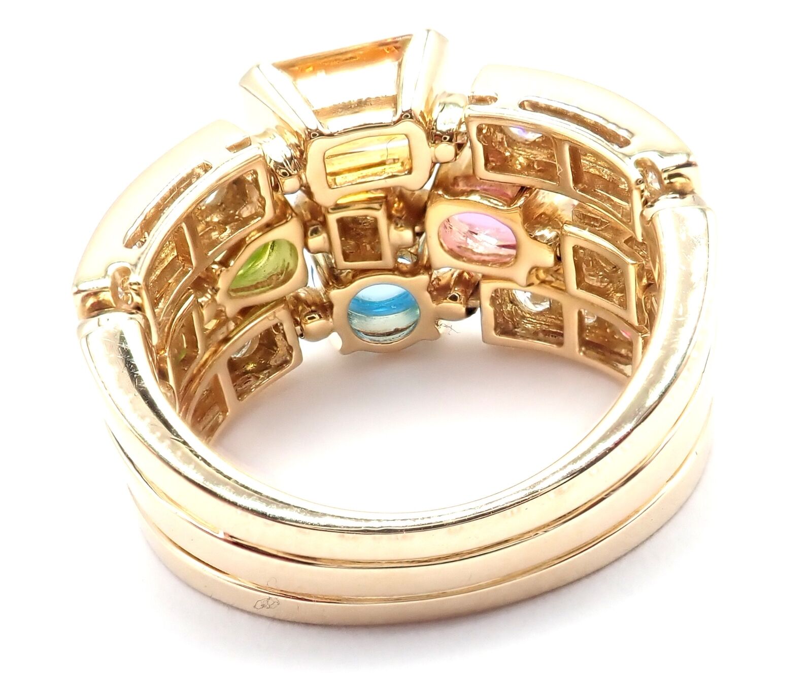Bulgari Allegra 18K Gold Diamond Ring with Peridot, Tourmaline & Citrine Gemstones - Luxury Jewelry for Women, Perfect for Weddings, Anniversaries & Special Occasions