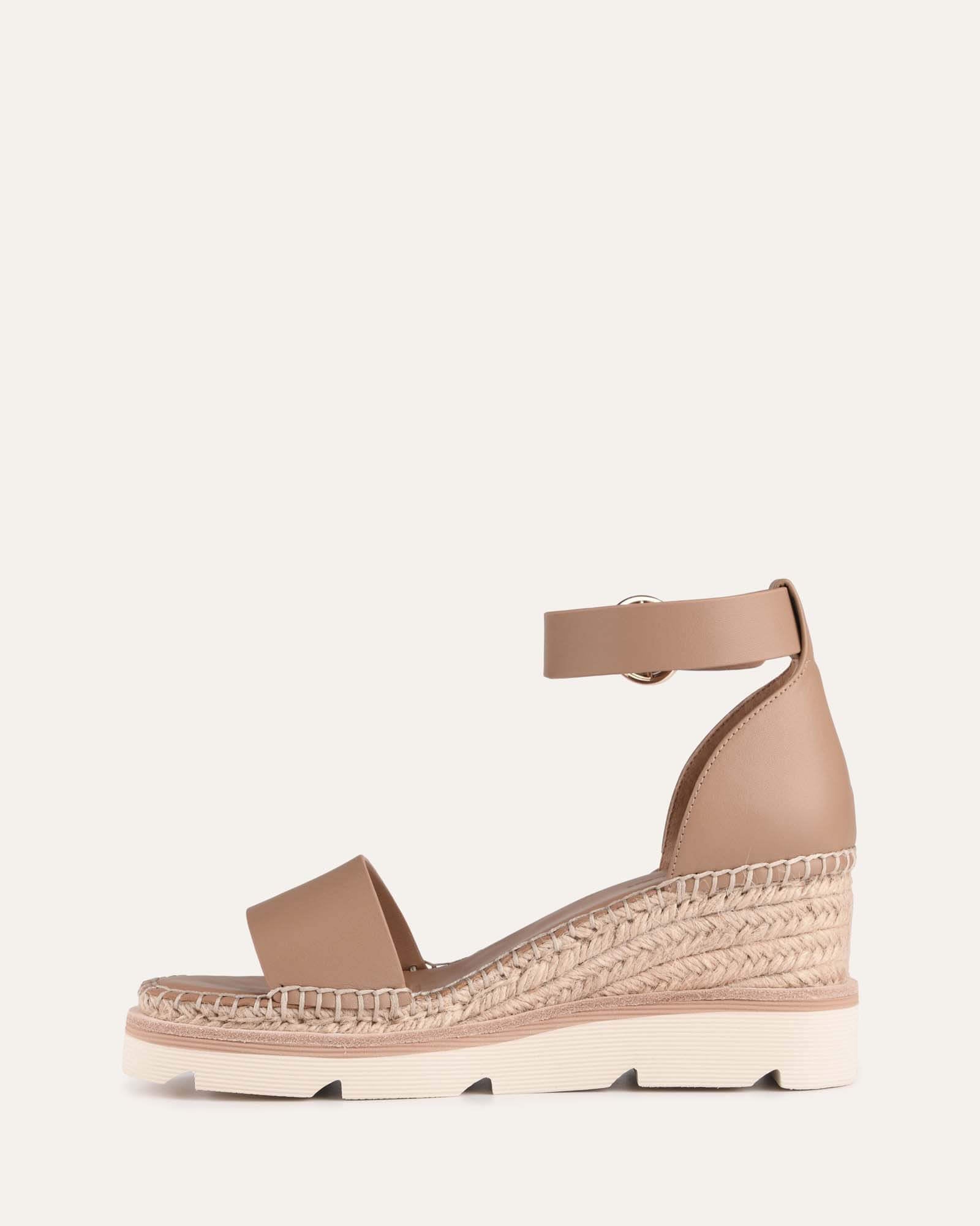 Kelly Women's Tan Leather Mid Heel Wedge Sandals - Comfortable & Stylish for Work, Parties & Summer Outings