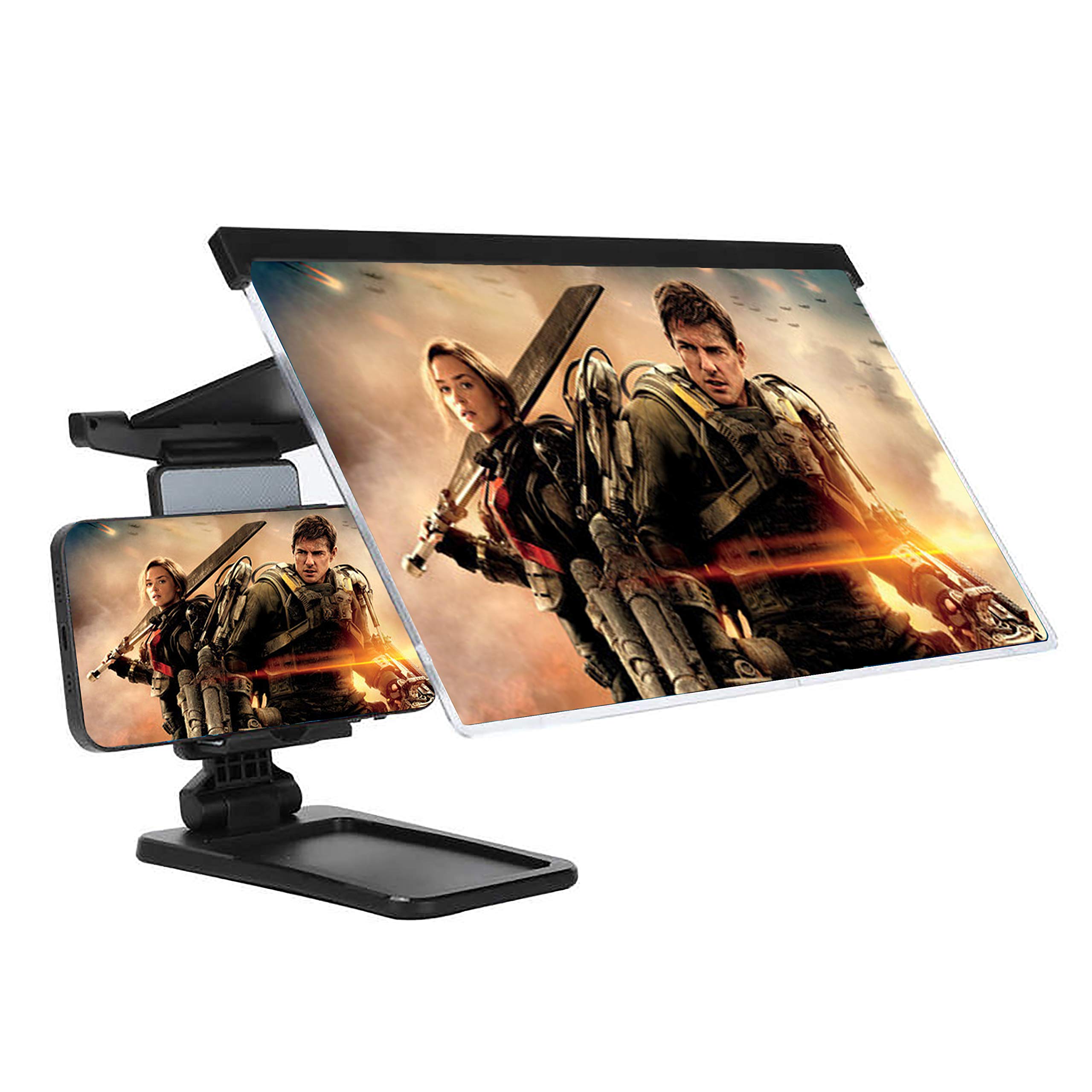 12 Inch HD Screen Magnifier for Smartphones - 2-in-1 Phone Stand & Amplifier for Movies, Videos & Gaming - Perfect for Home Entertainment & Travel Use
