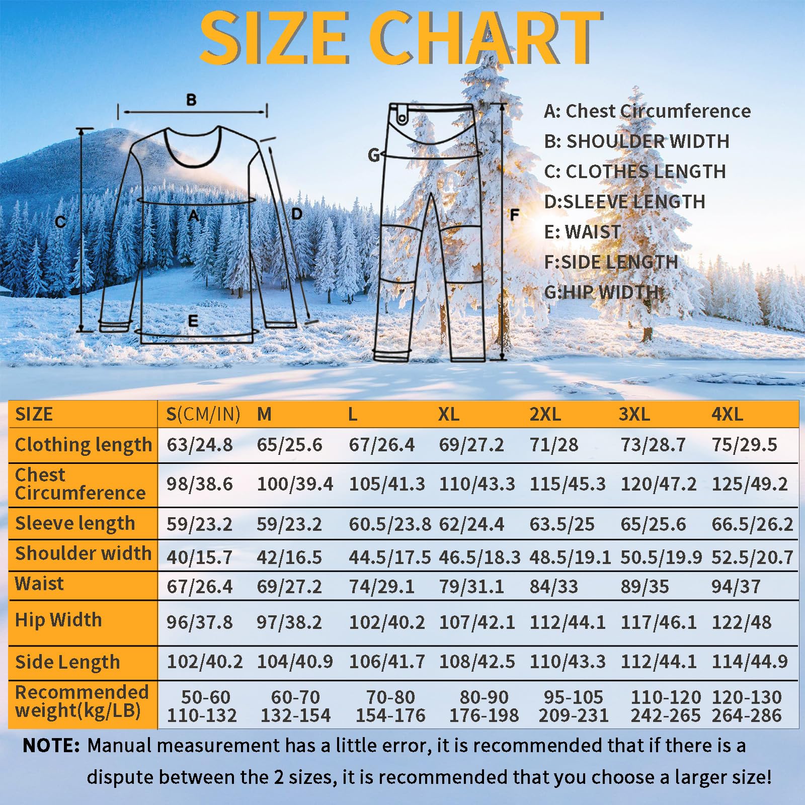 Smart Electric Heated Thermal Underwear Set for Men & Women - 28°C App Control Warm Tops & Pants for Winter Outdoor Activities - Hunting, Dog Walking, Shoveling Snow, Skiing & Cold Weather Work