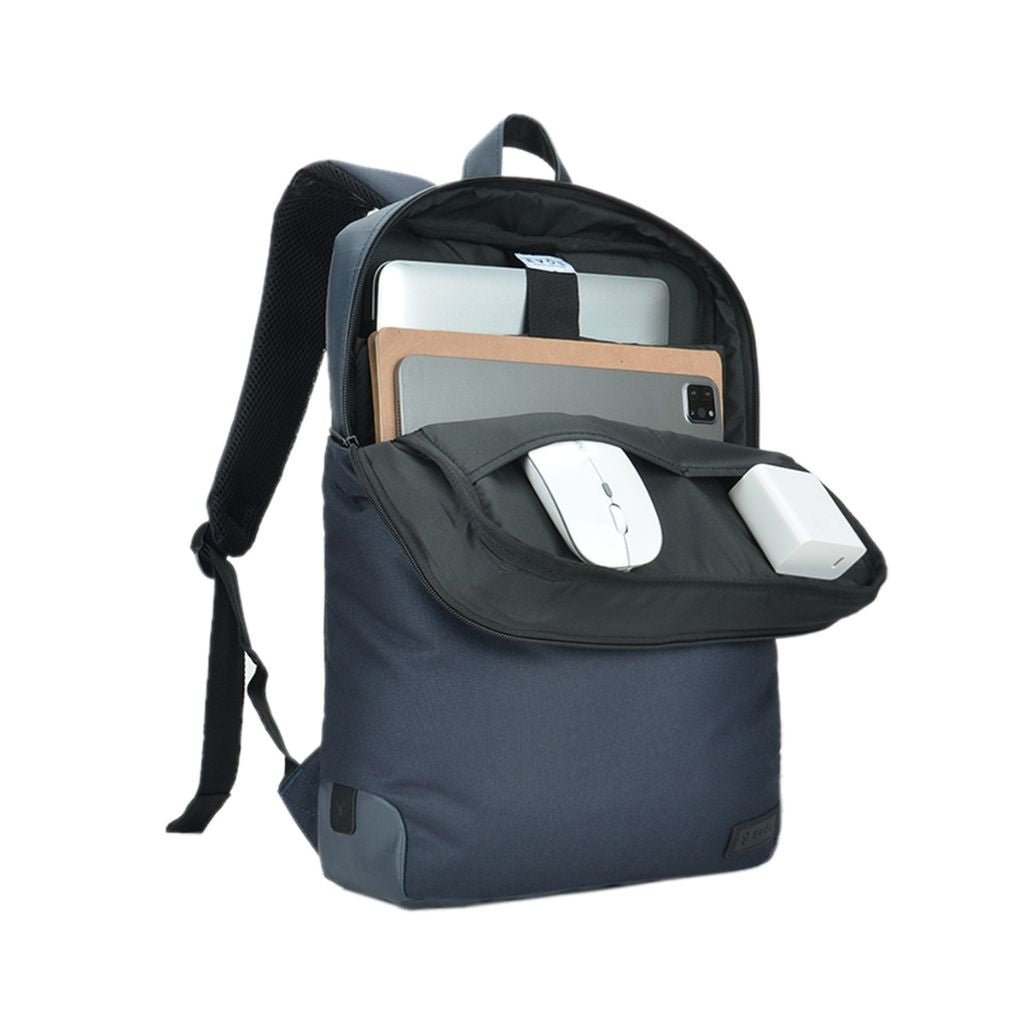 Evol Byron 15.6 Inch Laptop Business Backpack for Men & Women - Water-Resistant Navy Blue Computer Bag - Perfect for Office, Travel, and School Commute