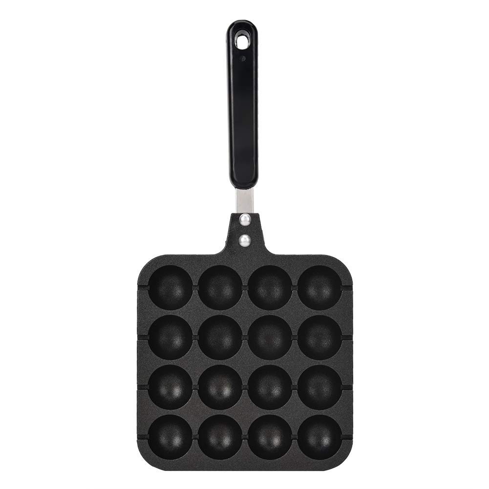 Non-Stick Takoyaki Grill Pan - 16-Grid Japanese Octopus Ball Maker for Electric Oven & Gas Stove - Perfect for Home Cooking, Party Snacks & Japanese Cuisine Lovers