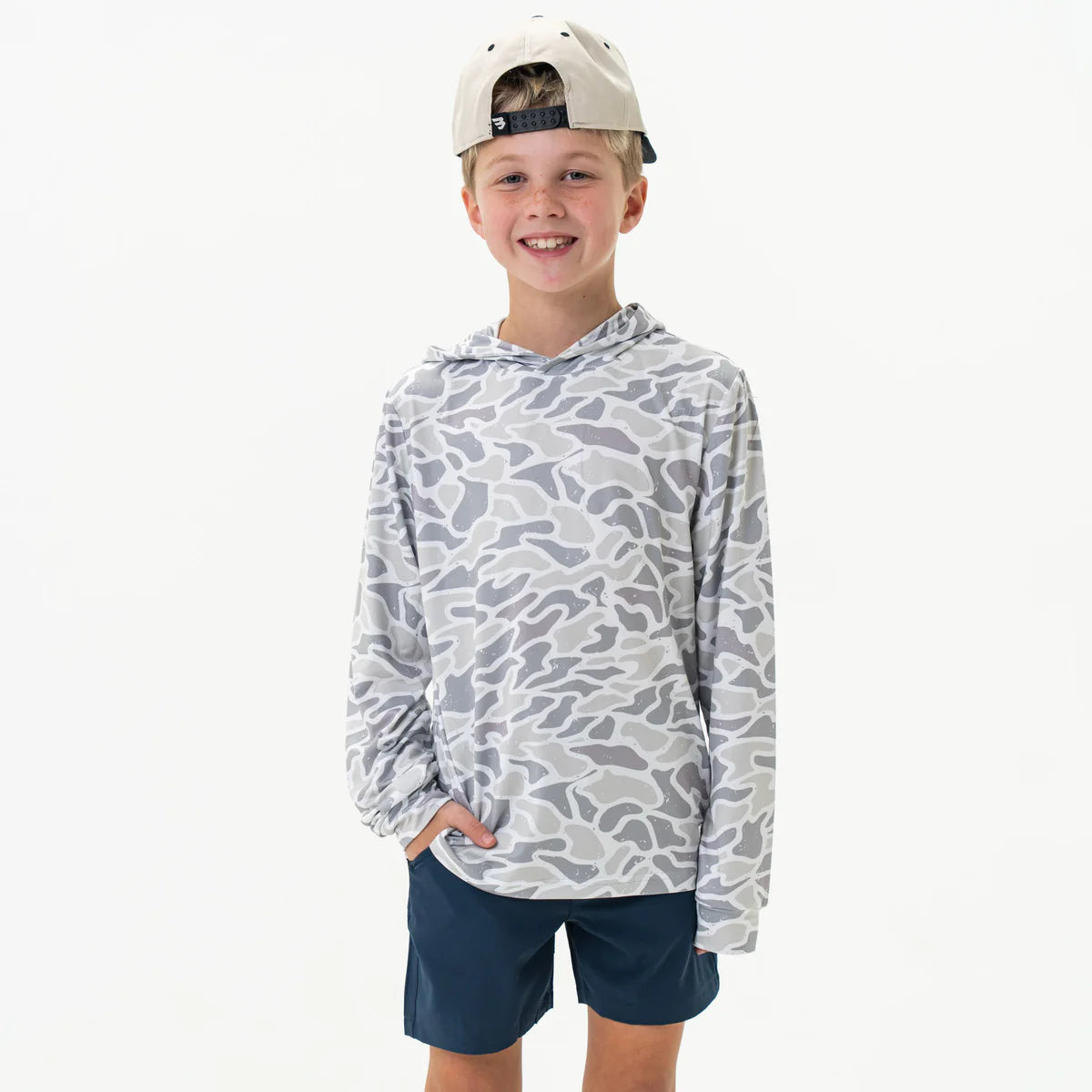 Burlebo Performance Hoodie - White Camo Print - Lightweight & Breathable Athletic Pullover for Men & Women - Perfect for Running, Gym Workouts & Outdoor Activities