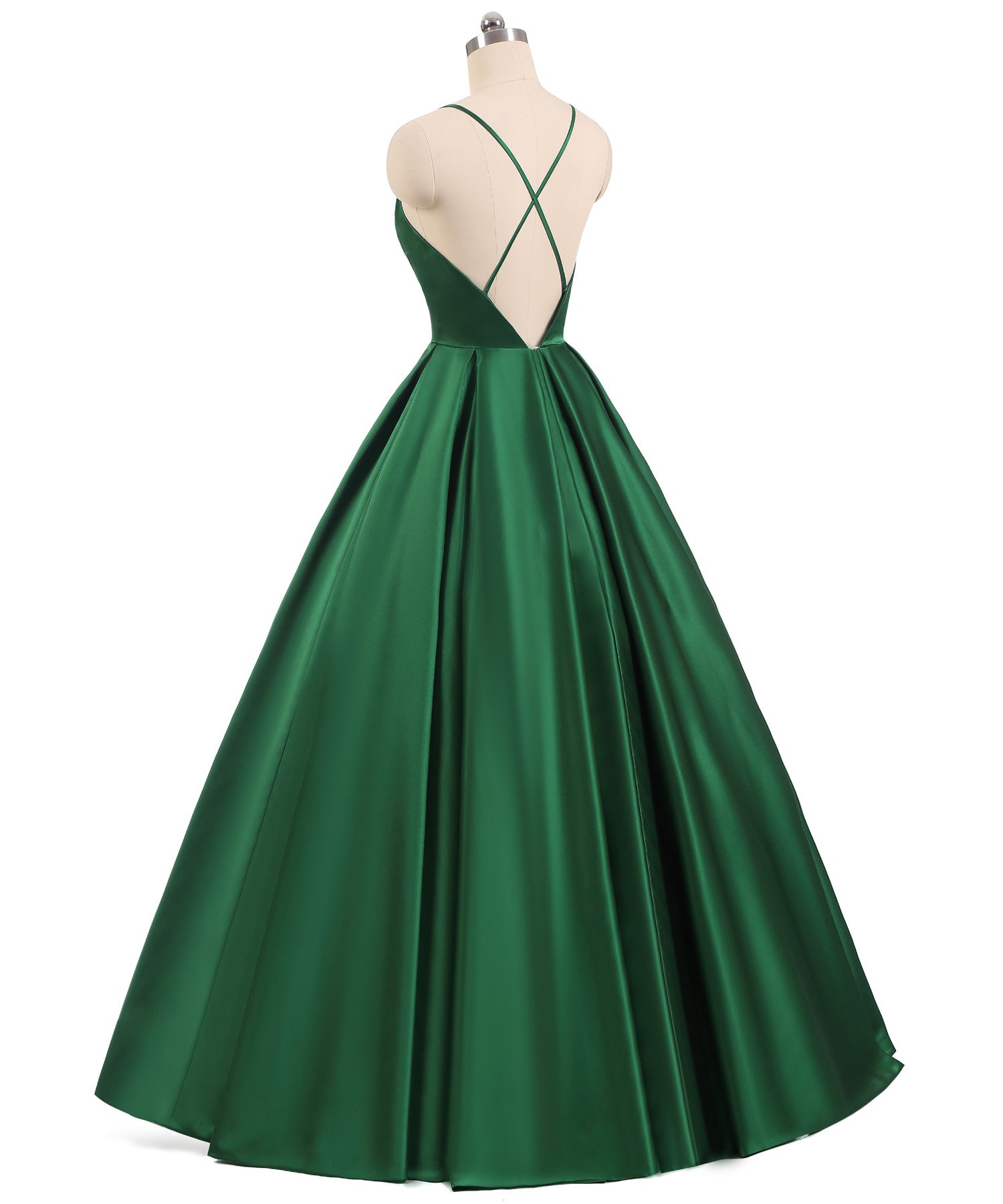 Elegant Backless Deep V-Neck Long A-Line Prom Dress for Evening Parties & Formal Events - Lemai Women's Gowns for Homecoming, Ball, Wedding Guest & Special Occasions