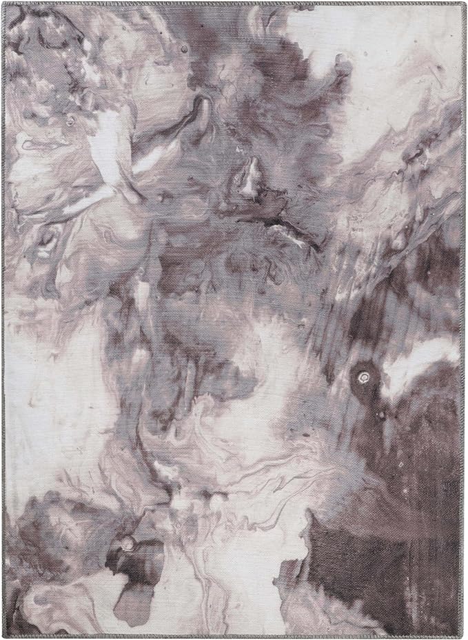 Yuma Abstract Marble Pattern Non-Slip Indoor Area Rug & Runner - Perfect for Living Room, Bedroom, or Hallway Decor