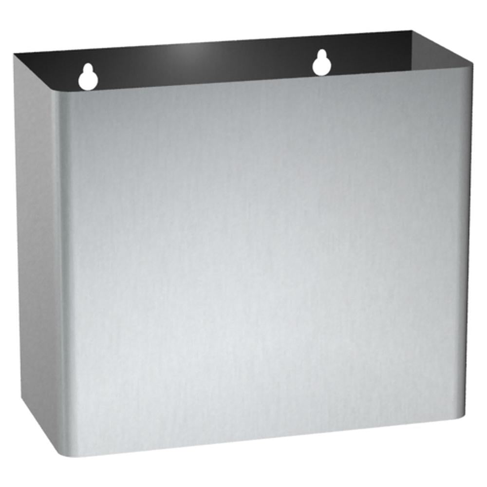 ASI 0827 Traditional 2 Gallon Waste Receptacle - Surface Mounted Satin Trash Can for Office, Kitchen & Bathroom Waste Disposal