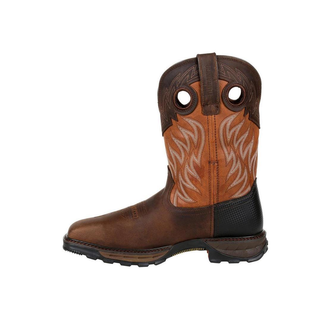 Maverick XP Steel Toe Waterproof Western Work Boots for Men - Deep Brown Leather Cowboy Boots for Construction, Ranch & Outdoor Work