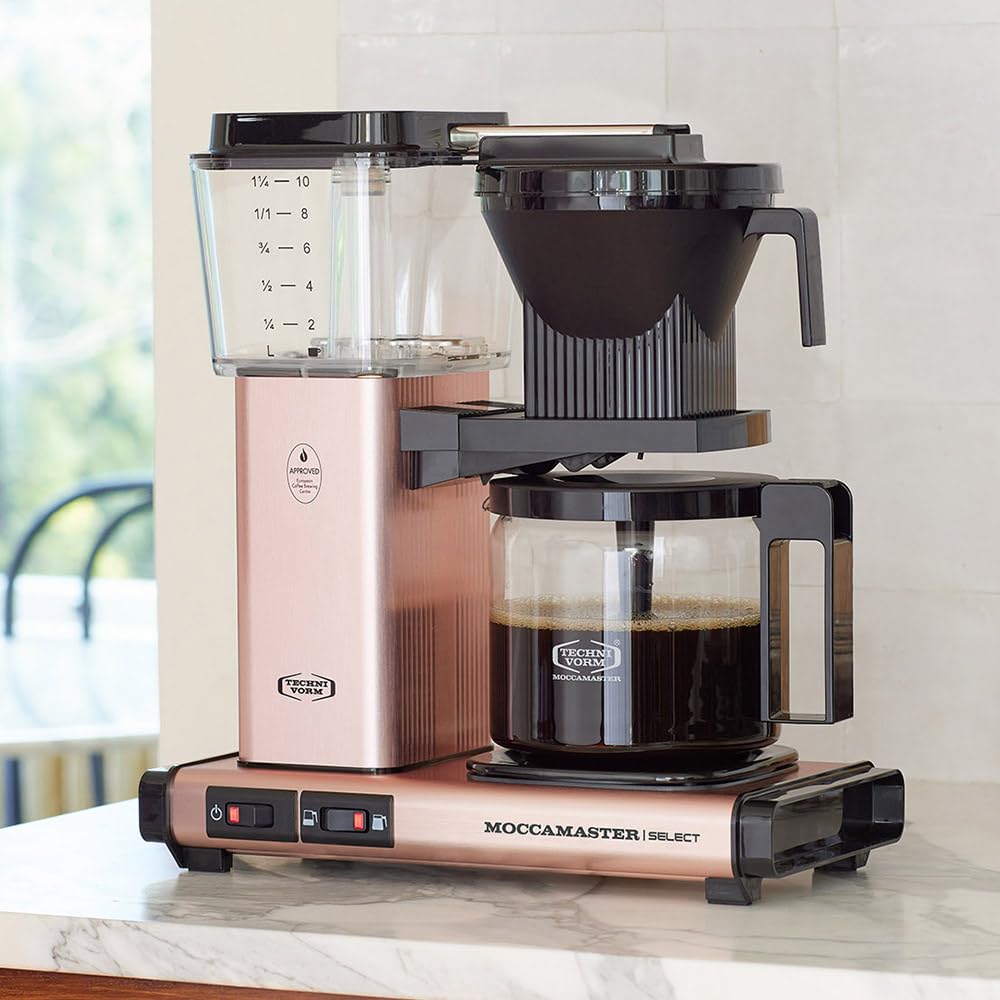 Moccamaster KBG Select Coffee Maker - 1.25L Copper Drip Filter Coffee Machine for Home & Office Brewing | Perfect for Breakfast, Meetings & Entertaining Guests