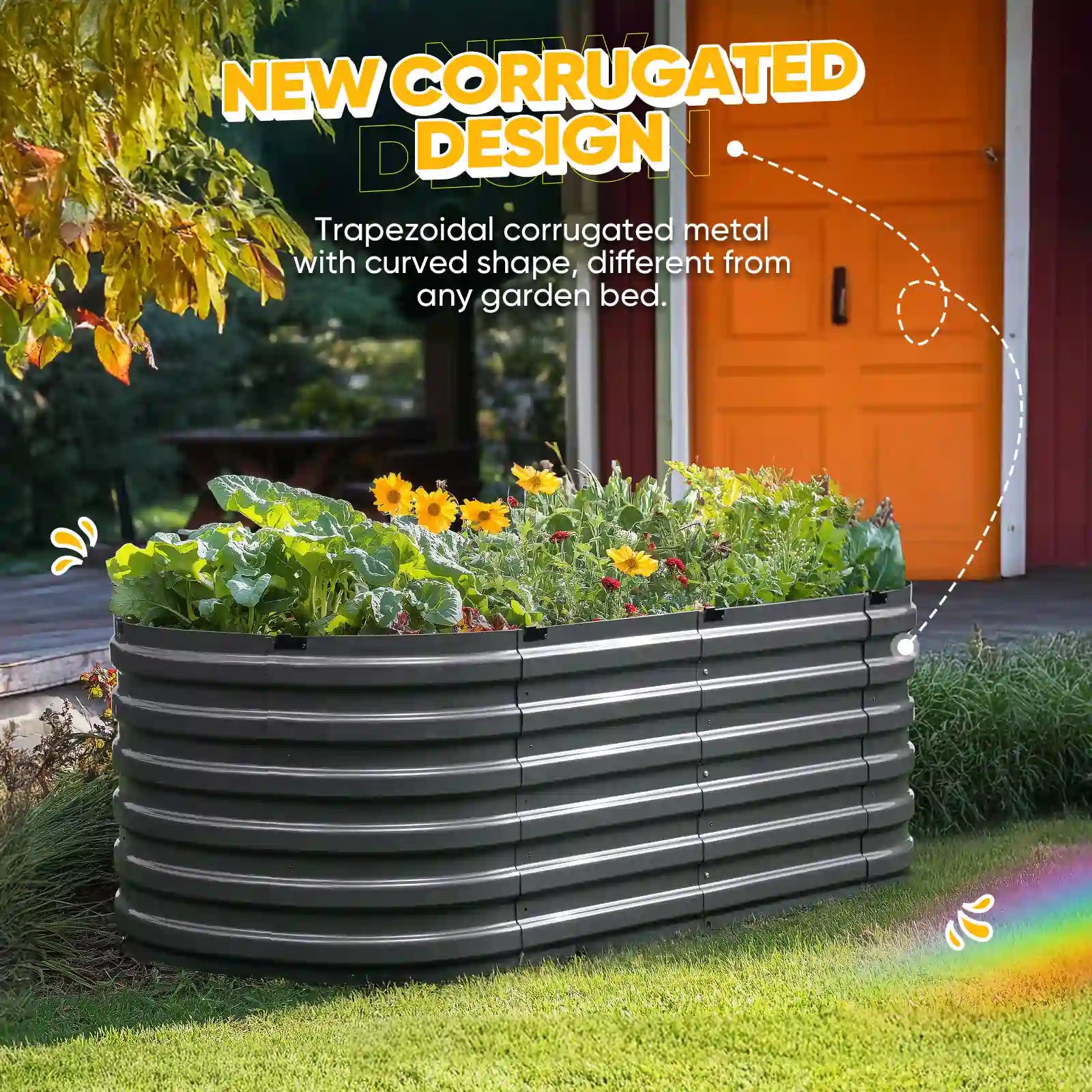 Sturdy Screwless Raised Garden Bed Kit - Easy Assembly Elevated Planter Box for Vegetables, Flowers & Herbs - Perfect for Backyard, Patio & Urban Gardening
