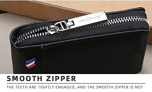 SPIN CART RFID Blocking Credit Card Holder - 10 Slot Compact Zipper Wallet for Men & Women (Black) | Perfect for Travel, Business & Everyday Use