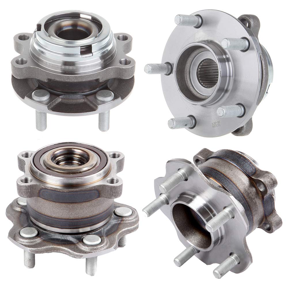 513294 Wheel Axle Bearing and Hub Assembly Replacement for 2007-2013 Nissan Altima Front 5 Lug with ABS - Wheel Hub and Bearing Kit (4 Pack) - Perfect for DIY Car Repairs & Maintenance