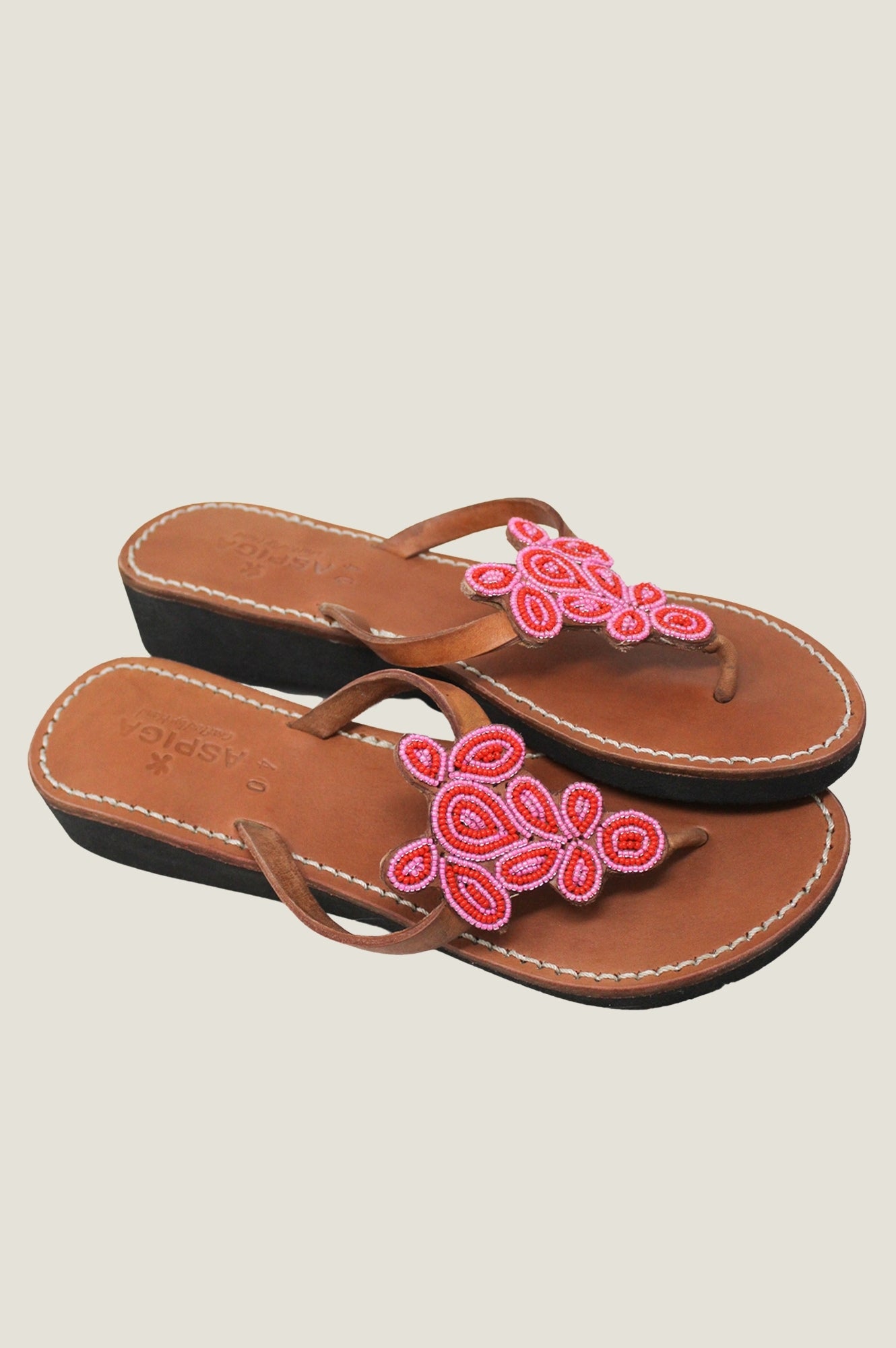 Mia Full Beaded Sandals for Women - Stylish Pink & Red Summer Sandals | Perfect for Beach, Vacation, and Casual Outings