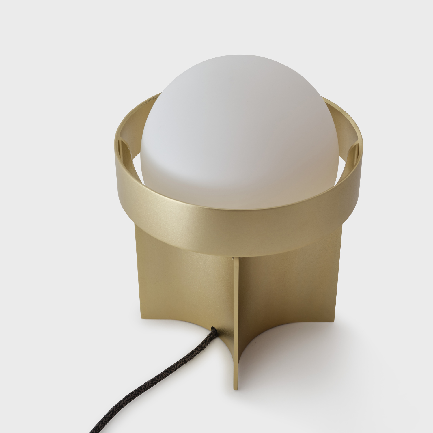 Gold Loop Table Lamp with Sphere IV - Modern Minimalist Desk Light for Home Office, Bedroom & Living Room Decor