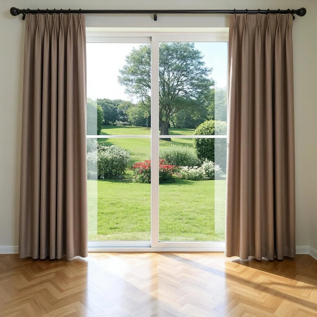 Presley Polyester Minimalist Soundproof Blackout Custom Curtains - Thermal Insulated Window Drapes for Bedroom, Living Room & Home Theater