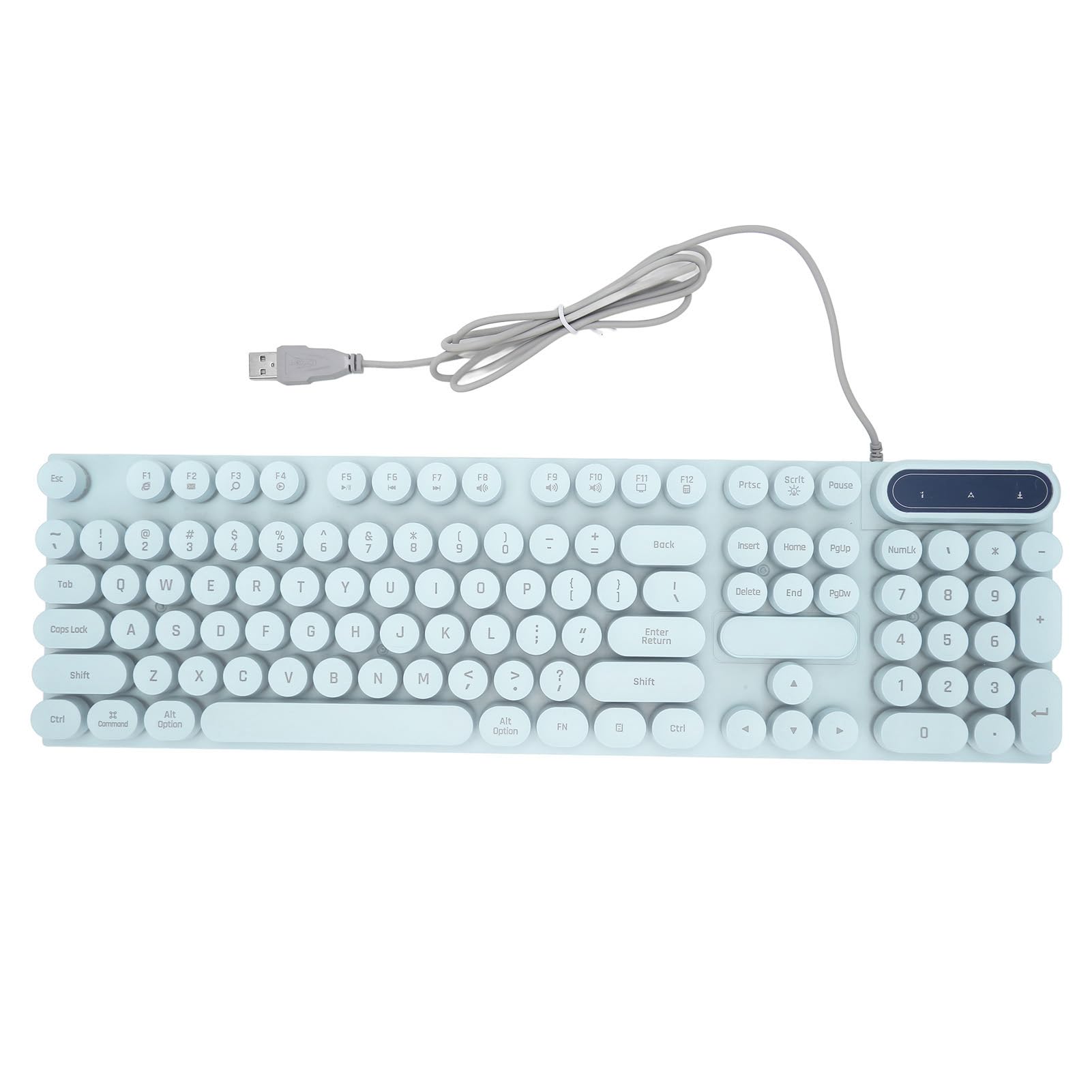 Mechanical Gaming Keyboard with USB Wired Connection, 104 Round Keys, RGB Backlit, Adjustable Ergonomic Feet & Multimedia Keys - Perfect for PC Gaming, Office Work & Typing