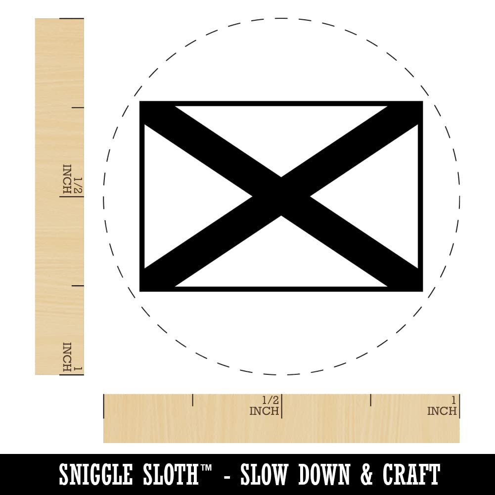 Alabama State Flag Self-Inking Rubber Stamp - 1 Inch Medium Size with Red Ink for DIY Crafts, Scrapbooking, Planner Decorations & Office Use