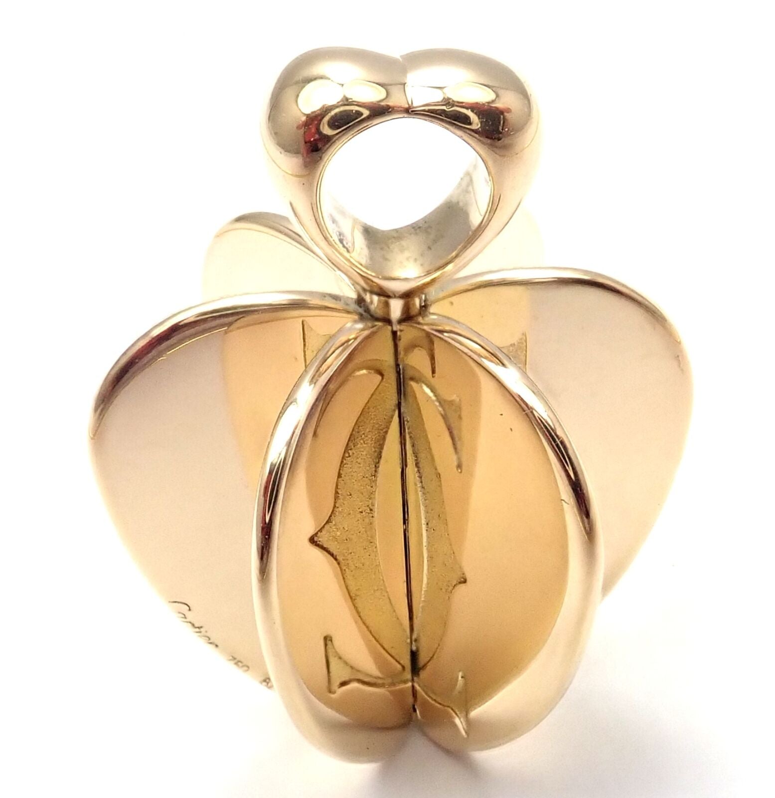 Authentic Cartier 18k Yellow Gold Double C Apple Heart Pendant Chain Necklace - Luxury Jewelry Gift for Women, Perfect for Valentine's Day & Anniversary