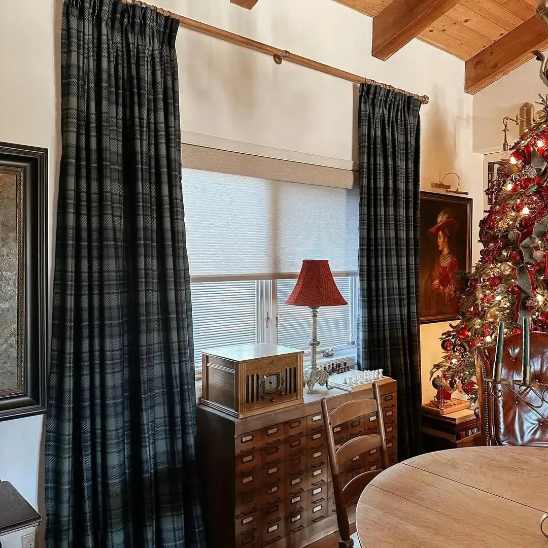 Elegant Sara Le Print Linen Drapery Pleated Curtains - Soft Textured Window Treatments for Living Room & Bedroom Decor