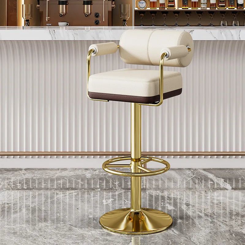 Modern Designer Bar Stool - Adjustable Height Kitchen Island Counter Chair with Backrest - Perfect for Dining, Entertaining & Home Decor