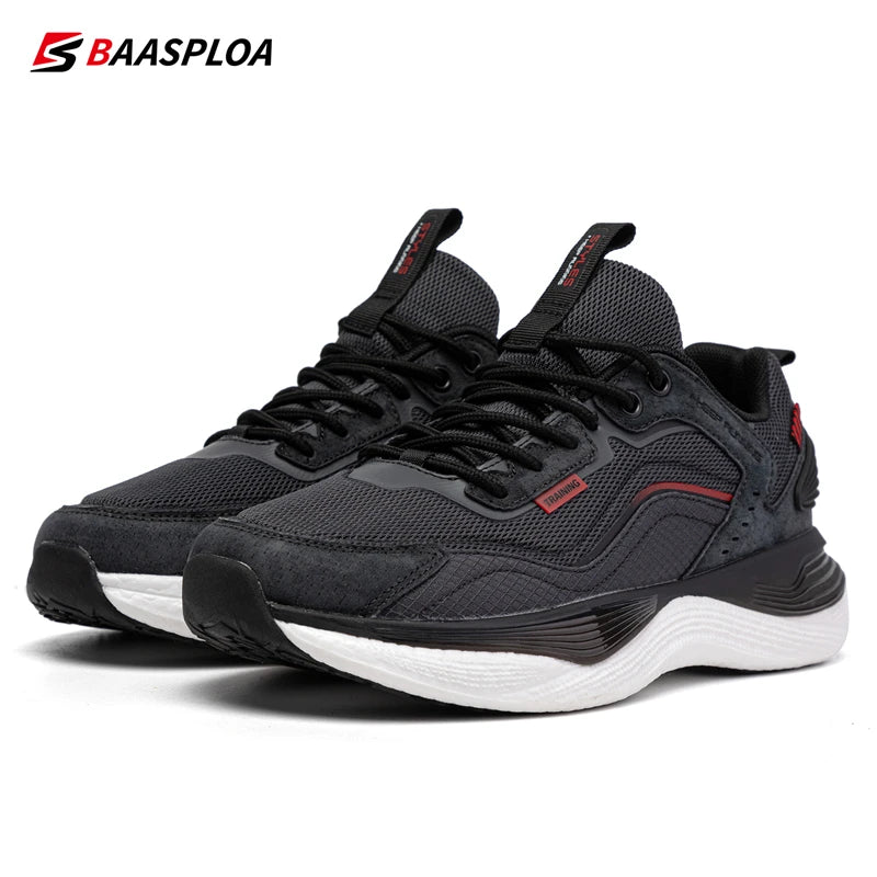Baasploa Men's Lightweight Breathable Running Shoes - Non-Slip Spring Outdoor Sports Sneakers for Jogging, Gym & Daily Wear