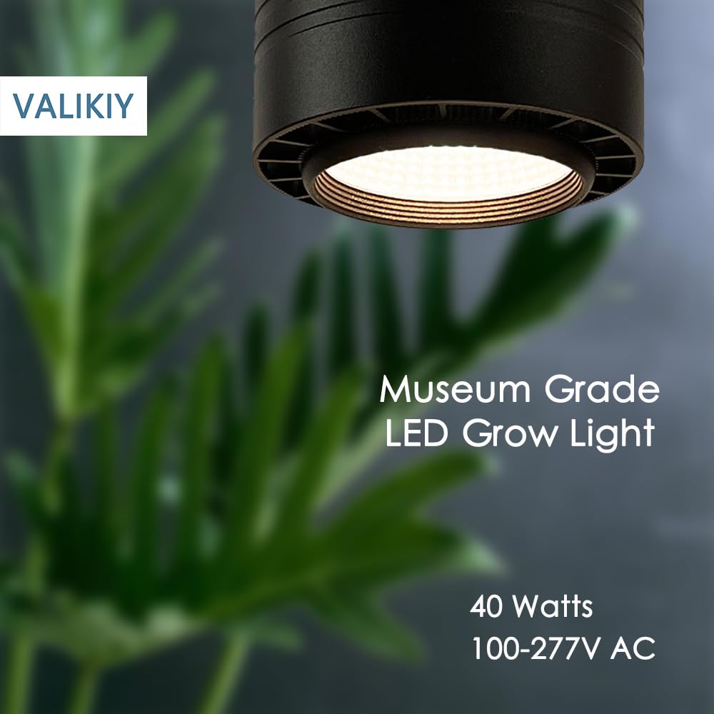 40W Full Spectrum Hanging Grow Light with Timer - Warm White LED Plant Light for Indoor Plants, Flowers, Herbs - 15FT Fabric Power Cord, Plug-in Pendant Light for Home Garden, Greenhouse & Hydroponics