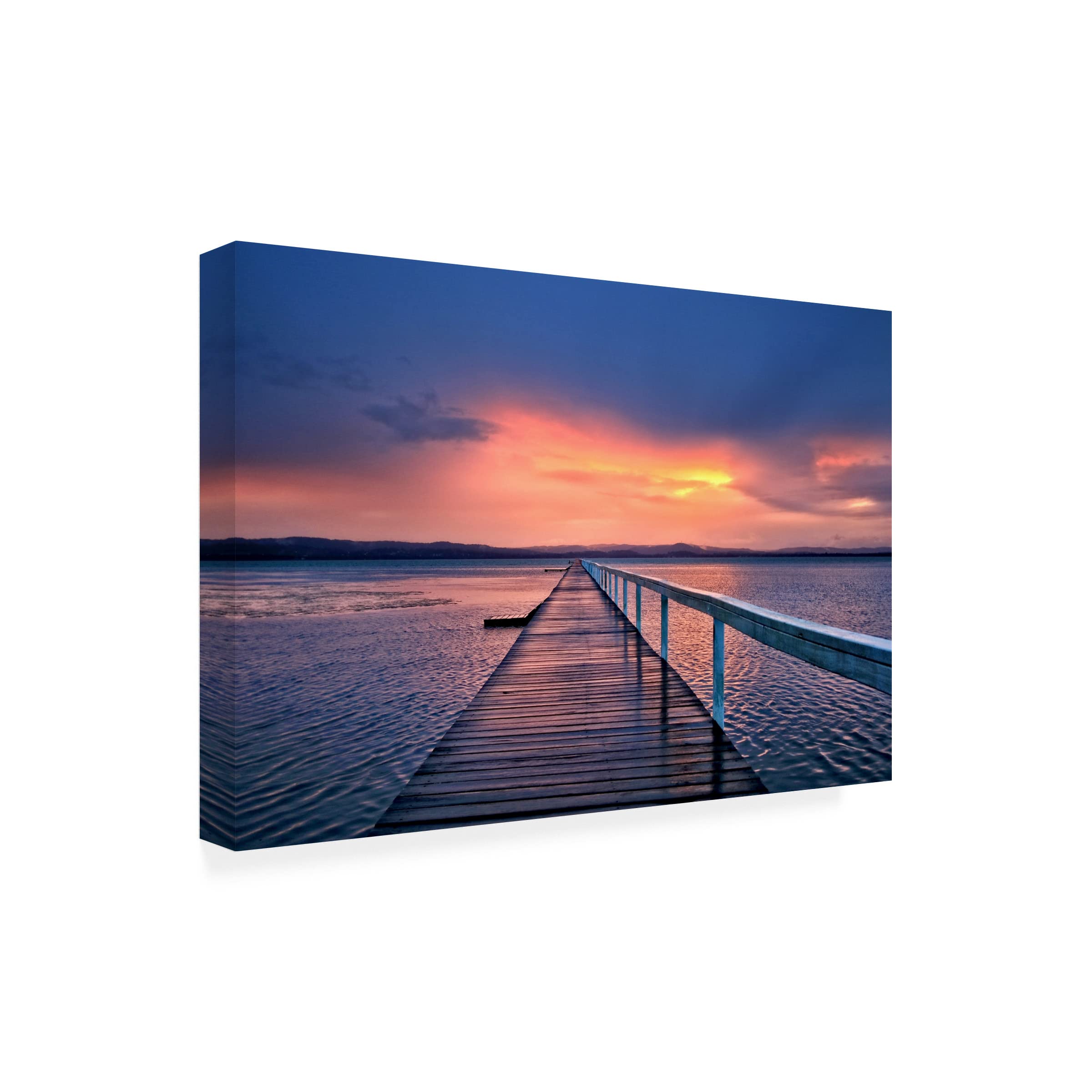 Trademark Fine Art 'Moody Sunset' Canvas Wall Art by Beata Czyzowska Young - Stunning Sunset Painting for Living Room, Bedroom & Office Decor