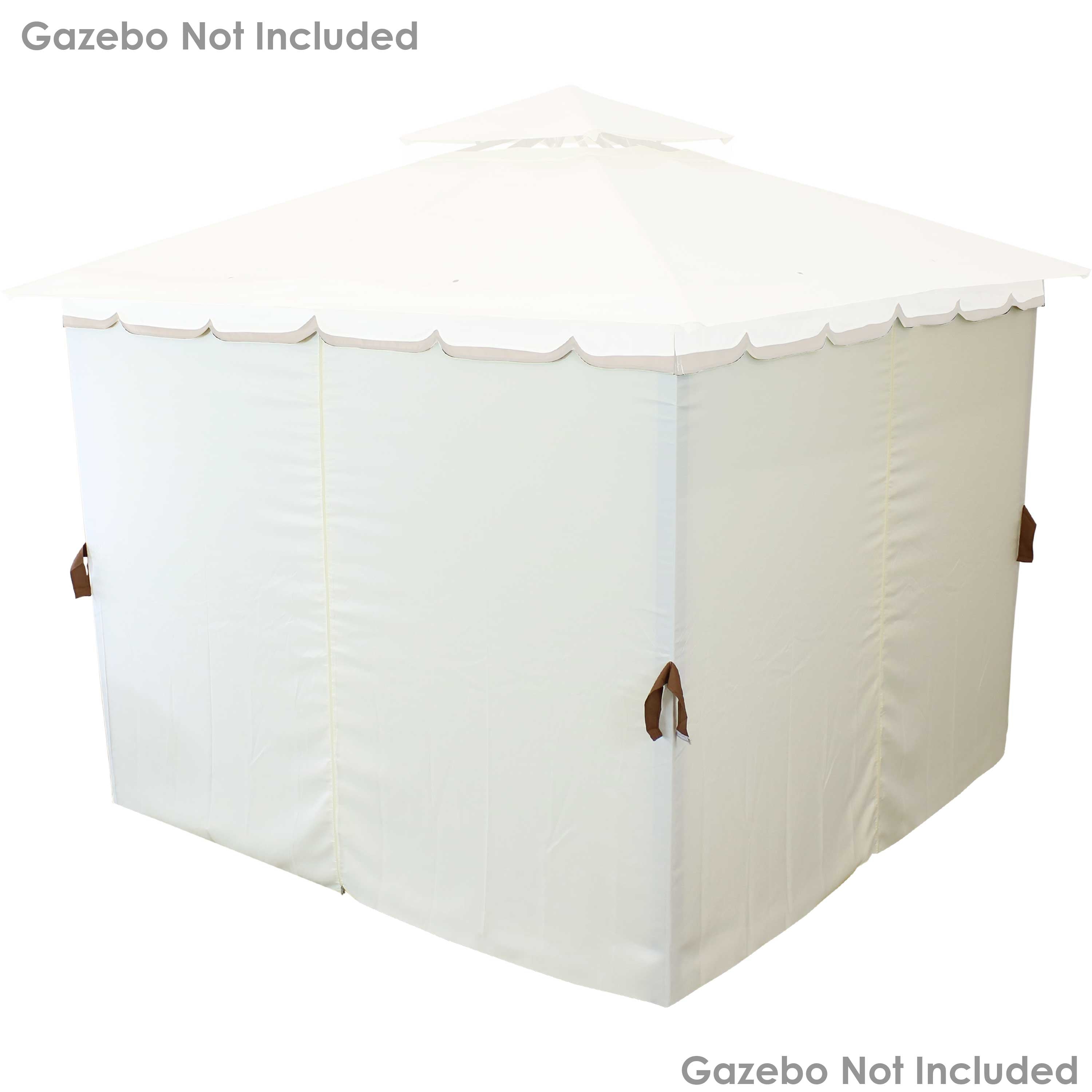 Sunnydaze 4-Piece Polyester Gazebo Sidewall Set for 10x10 Canopy - Waterproof & UV Resistant - Perfect for Outdoor Patio, Garden, and Backyard Parties