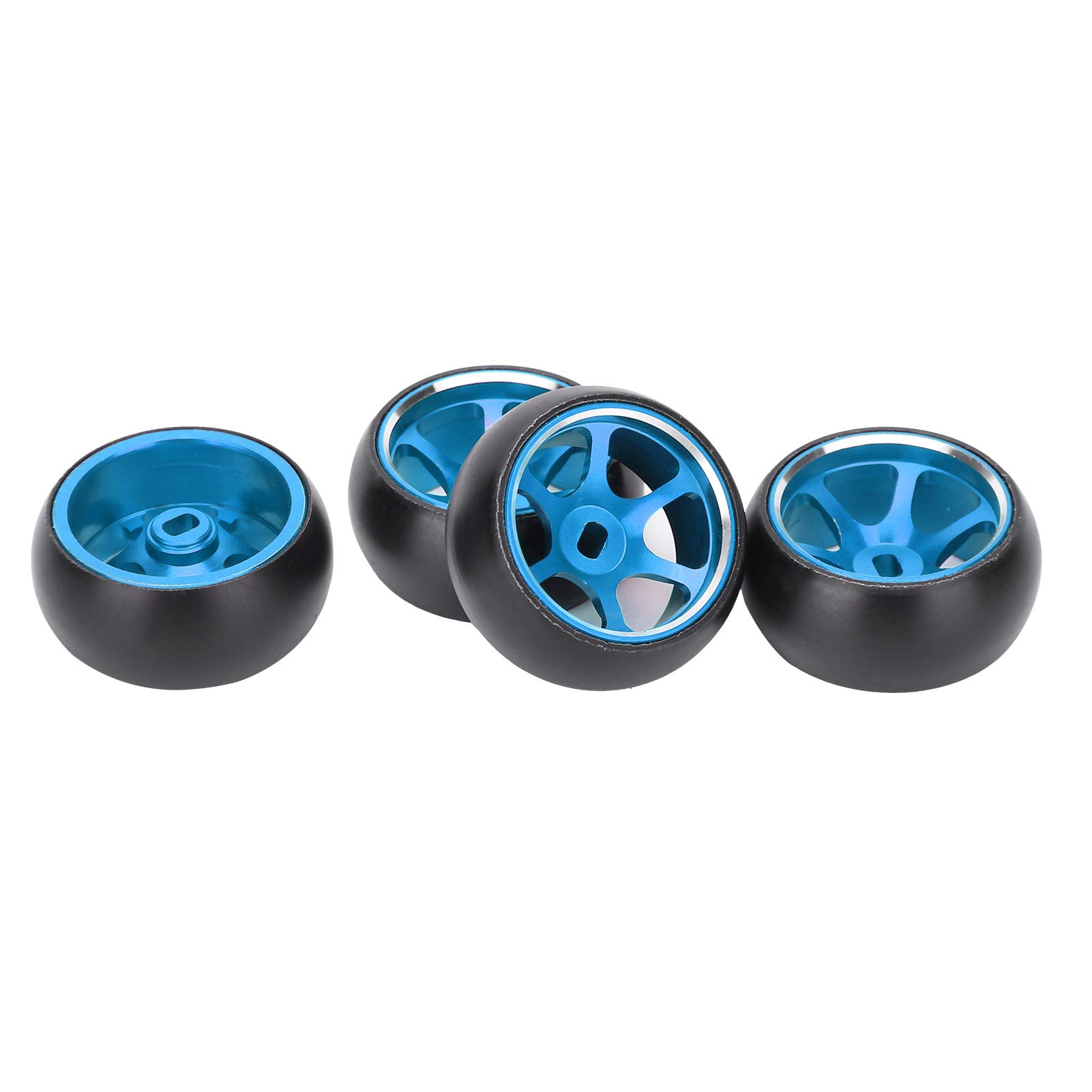 Vbestlife High Wear Resistance Lightweight RC Metal Hub Tires - Replacement Tires for Mini-Q/Mini-D & Wltoys K969 1/28 RC Cars (Blue) - Perfect for Off-Road Racing and Indoor Drifting