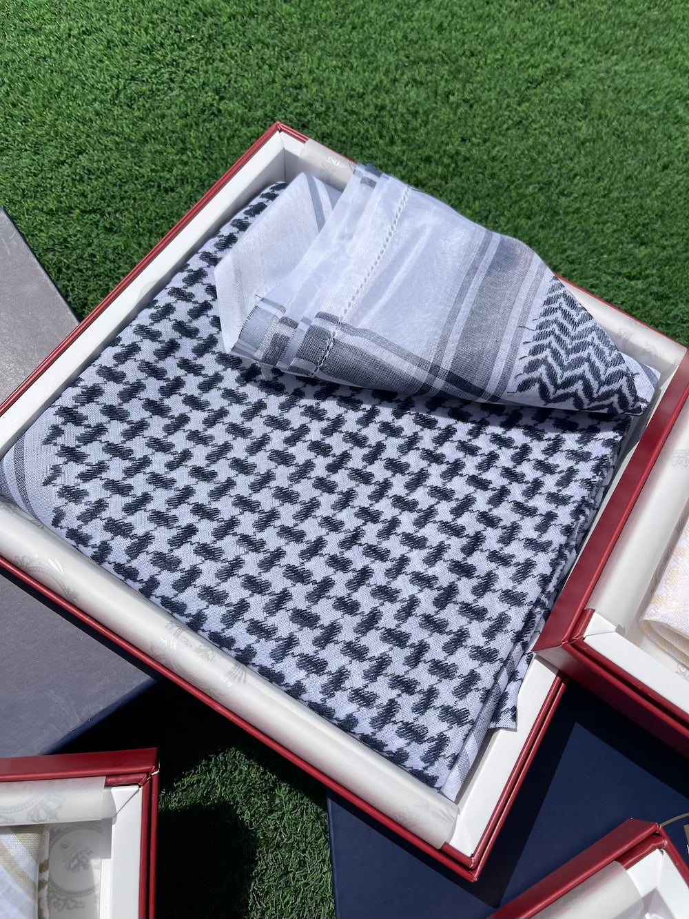 Premium Navy Blue Keffiyeh Scarf - 55