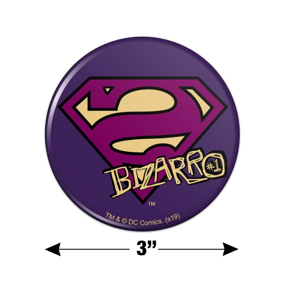 Superman Bizarro Shield Logo Refrigerator Magnet - Strong Kitchen Fridge Locker Button Magnet for Home, Office, Dorm & Gifts (DC Comics Collectible)
