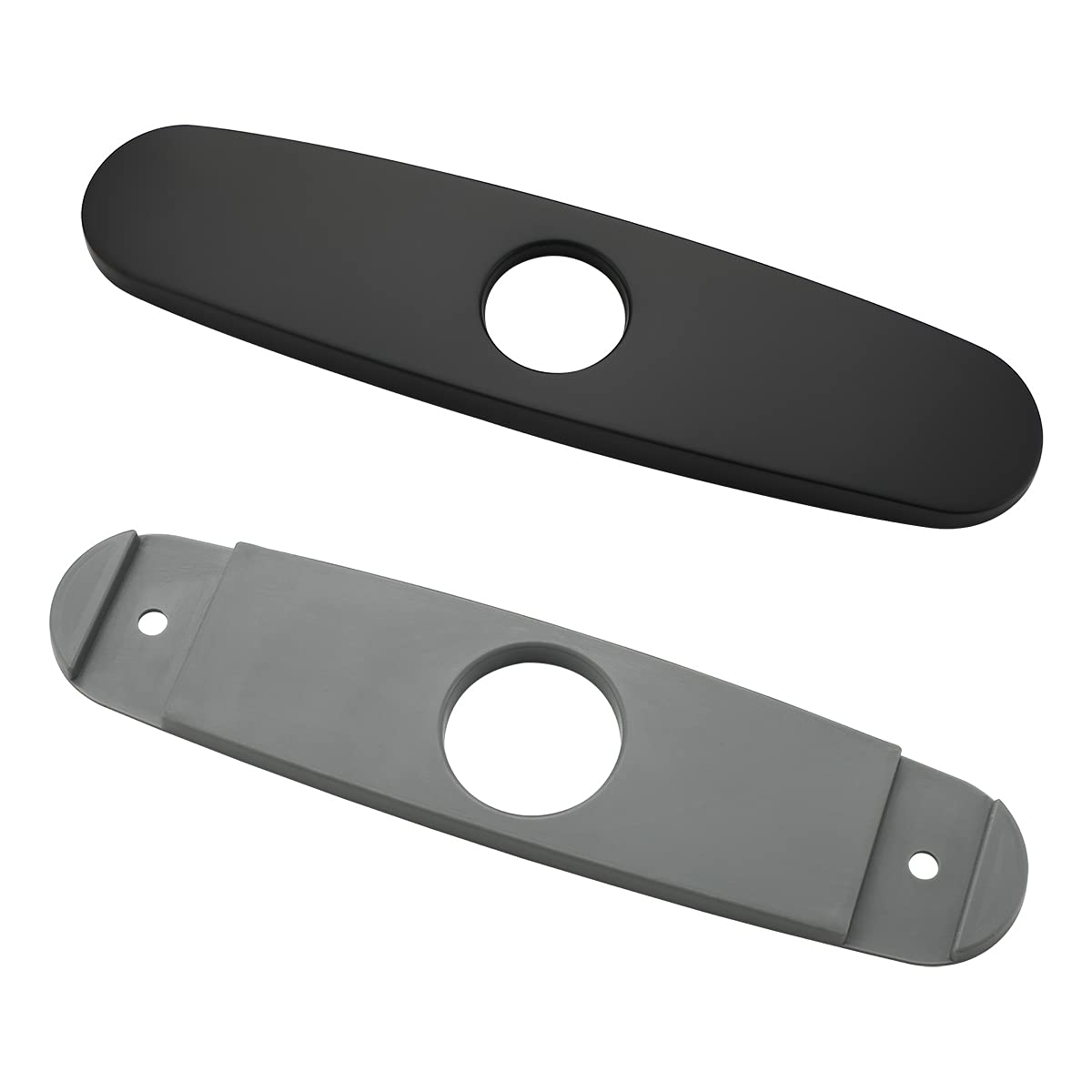 10 Inch Stainless Steel Hole Cover Deck Plate Escutcheon - Matte Black Bathroom & Kitchen Sink Faucet Cover - Durable Waterproof Protection for Countertops, Vanities, and Sinks