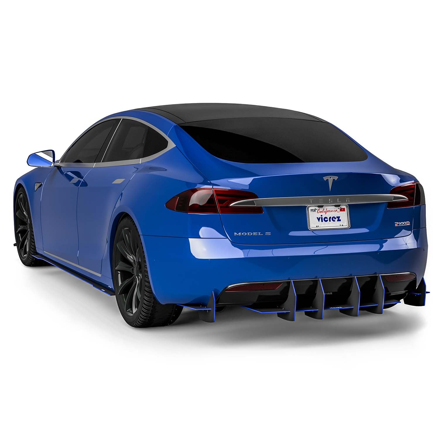 Vicrez Centa VR2 Rear Diffuser vz102387 for Tesla Model S 2015-2025 - Carbon Fiber Performance Upgrade for Enhanced Aerodynamics & Sporty Styling | Perfect for Track Days & Car Shows