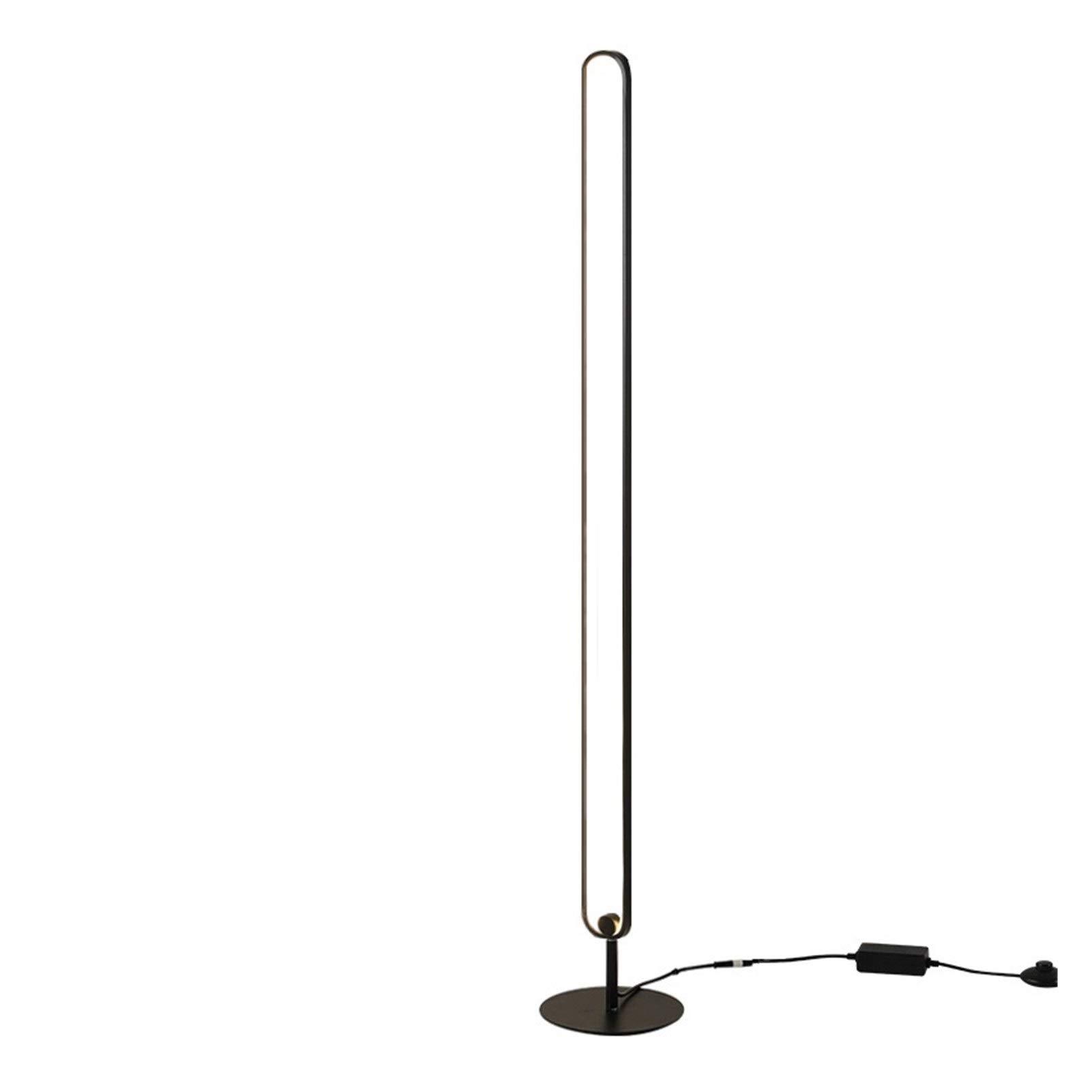 Modern LED Floor Lamp with Remote Dimming - Minimalist Standing Light for Living Room, Bedroom, Home Office - Adjustable Brightness (H128cm, Shade Color A) - Perfect for Reading, Relaxing & Ambient Lighting