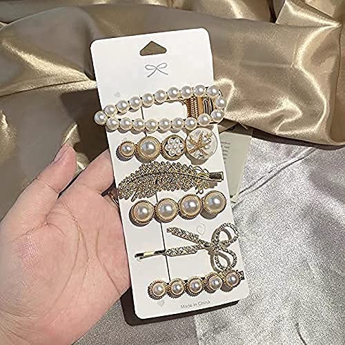 Stylish Pearl Hair Claw Clips for Women & Girls - Large Hair Clips for Thick or Thin Hair - Sparkling Hair Accessories & Barrettes - Perfect for Birthday Gifts, Weddings, Parties & Everyday Styling