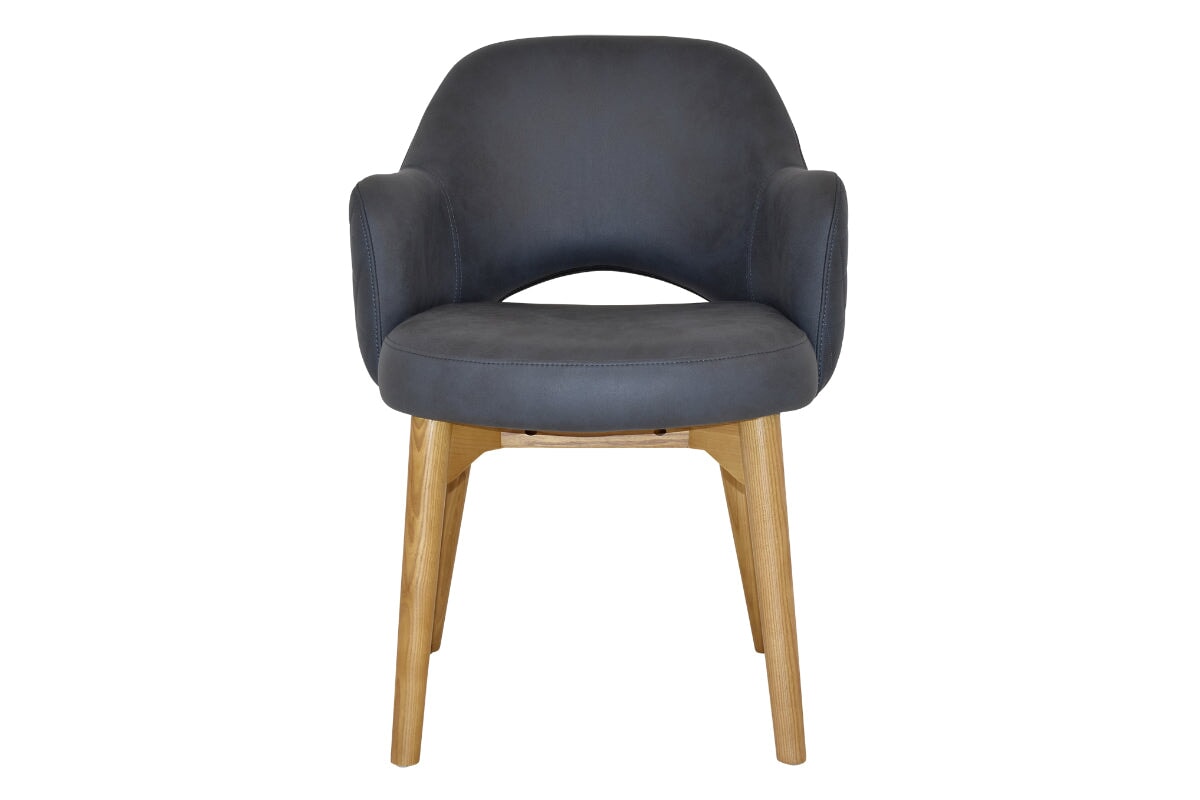 EZ Hospitality Cairo Indoor Armchair with Light Oak Timber Base - 4-Leg Modern Dining Chair for Living Room, Bedroom & Office