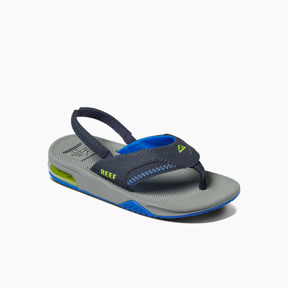 Reef Little Fanning Boys' Sandals - Comfortable Water Shoes for Kids, Beach & Pool Play, Outdoor Summer Activities